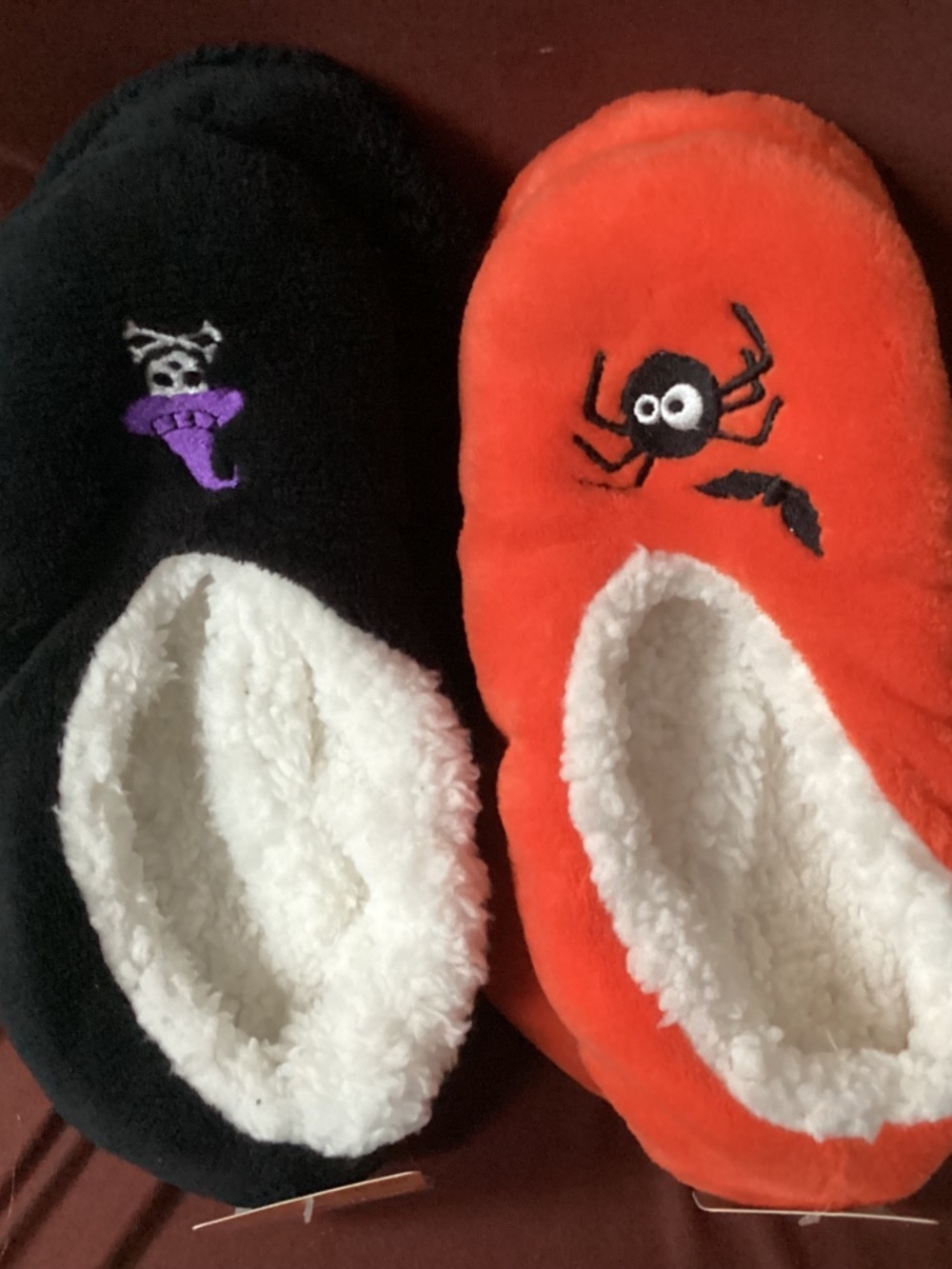 Halloween Themed Cozy Sherpa Ballerina Slippers Bundle 2 Pairs  NEW